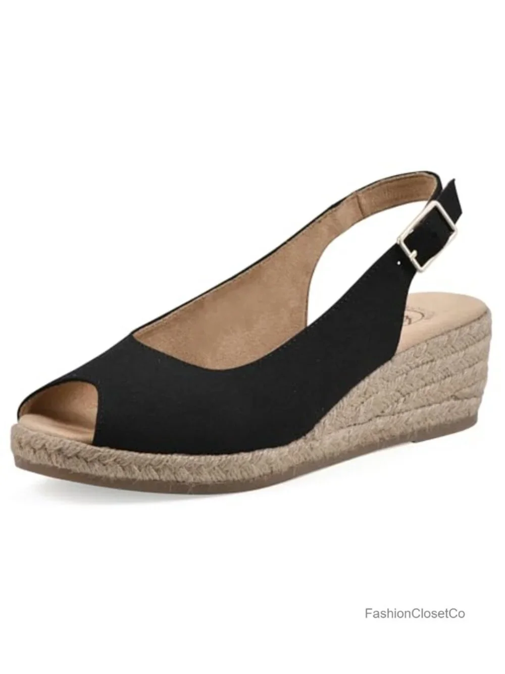 Slingback Espadrille Wedge Sandal with Cushioned Insole